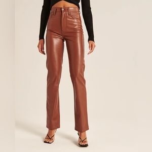 NWT- Abercrombie Vegan Leather 90s Straight Pant